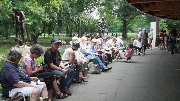 Seniors over the age of 65 were the first to get tickets. 